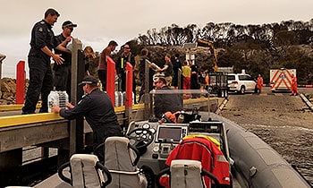 Police and volunteers assisting the community