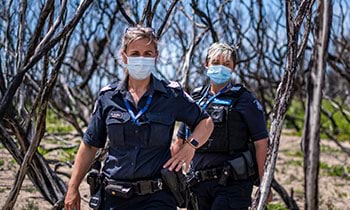 Two female police officers in Orbost