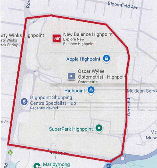 Public notice: Highpoint Shopping Centre - Monday 1 December 2025